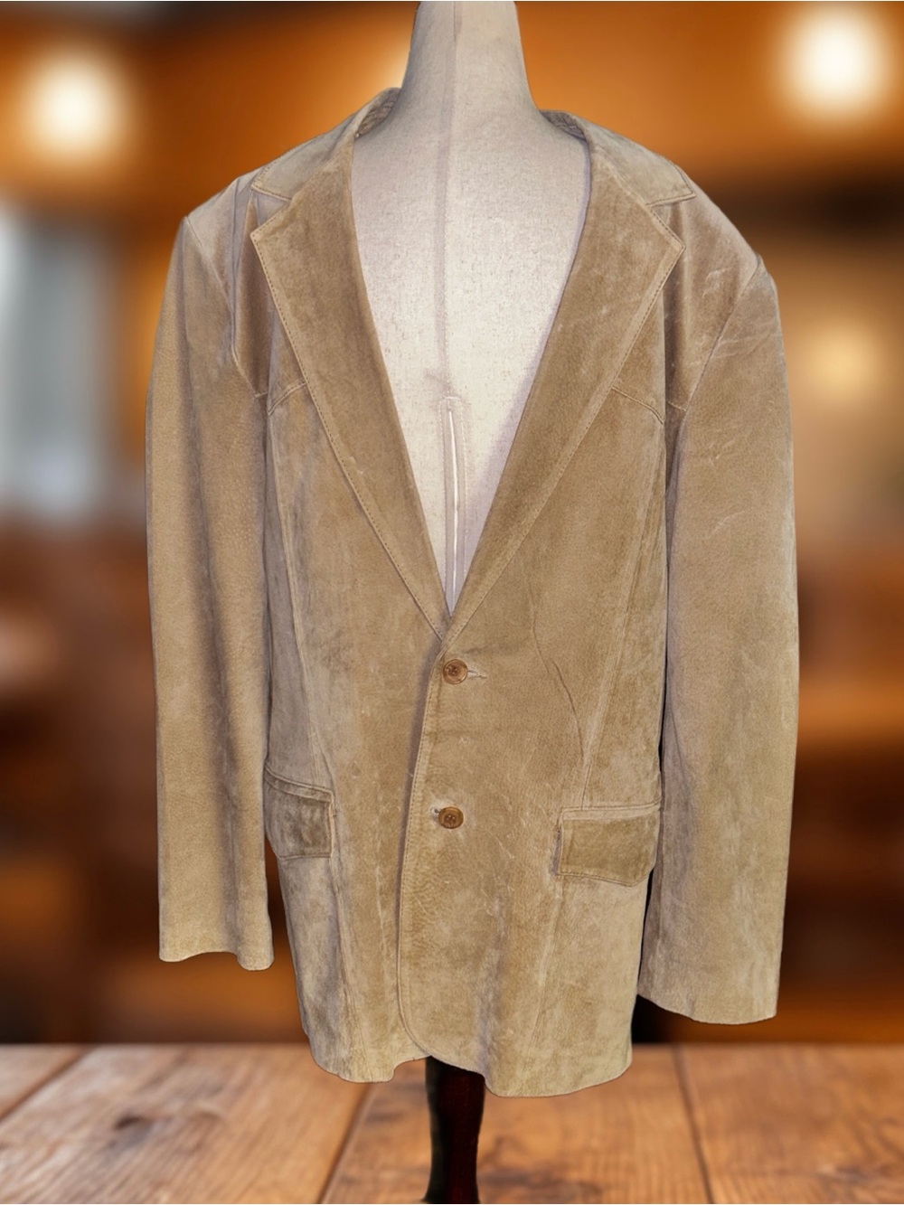 Scully ~ Men's Size 42 (X-Large) ~ Beige ~ Leather Suede Blazer Jacket - Picture 5 of 16